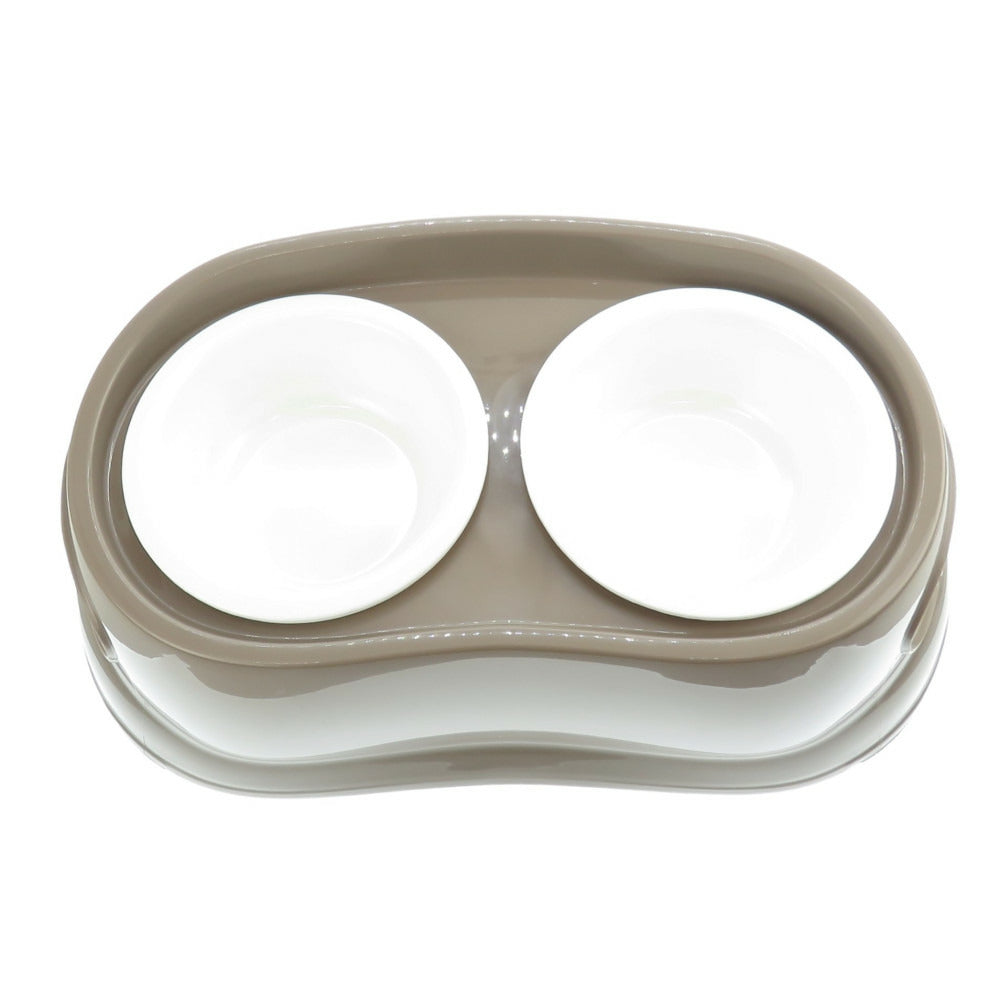 Gamelle Double Surélevé, 2 X 675 Ml, Longueur 48 Cm, Hauteur 17 Cm, Pour Ch