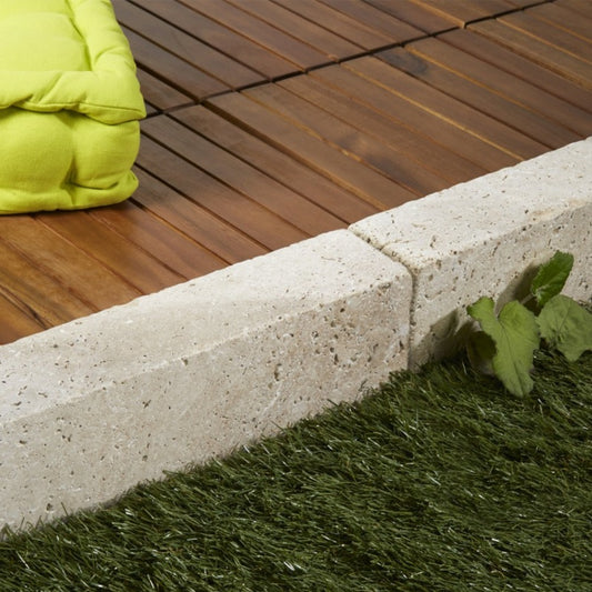 Bordure De Jardin Travertin 30 X 10 X 10 Cm - Beige (lot De 40)