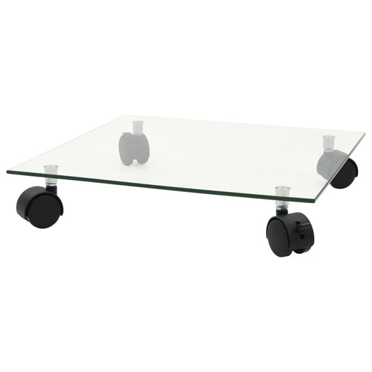 VIDAXL Supports Roulants à Plantes 4 Pcs 35x35 Cm Carré Verre Trempé