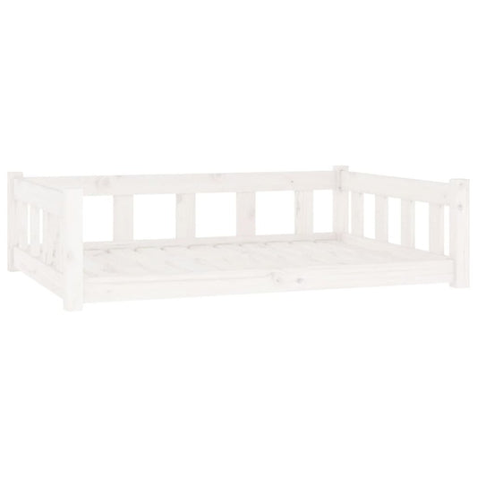 VIDAXL Lit Pour Chien Blanc 105,5x75,5x28 Cm Bois De Pin Solide