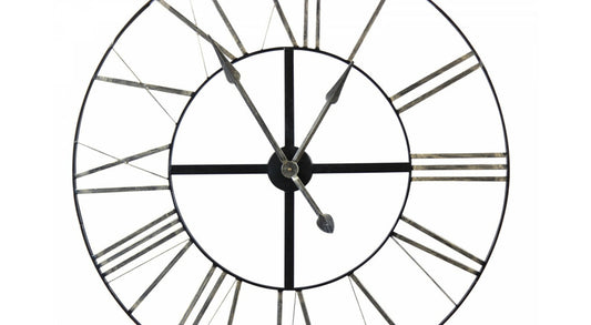 Grande Horloge Ancienne Fer Forgé 90cm - Noir