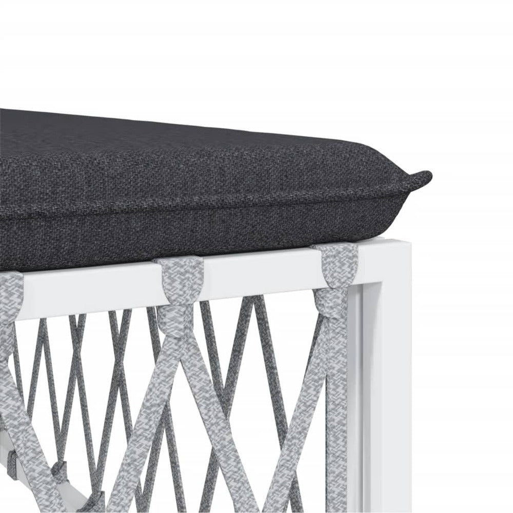 VIDAXL Salon De Jardin 8 Pcs Avec Coussins Blanc Acier
