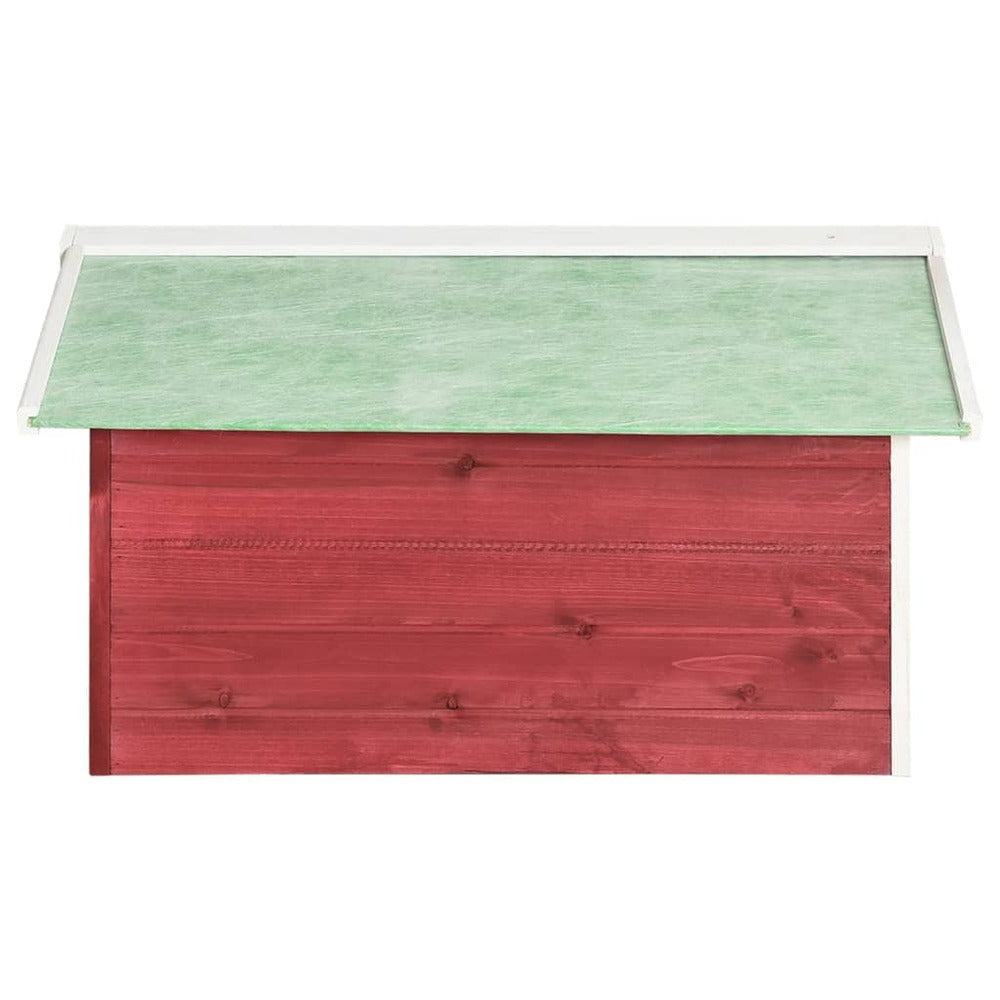 VIDAXL Garage De Tondeuse à Gazon 72x87x50 Cm Rouge Et Blanc Sapin