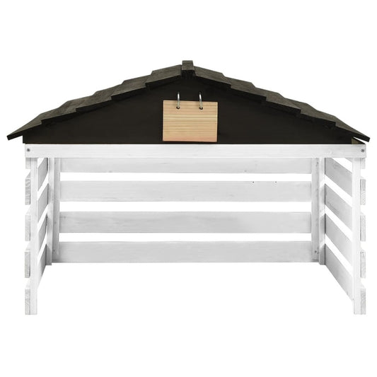 VIDAXL Garage De Tondeuse à Gazon Noir Et Blanc 78x74x54 Cm Sapin