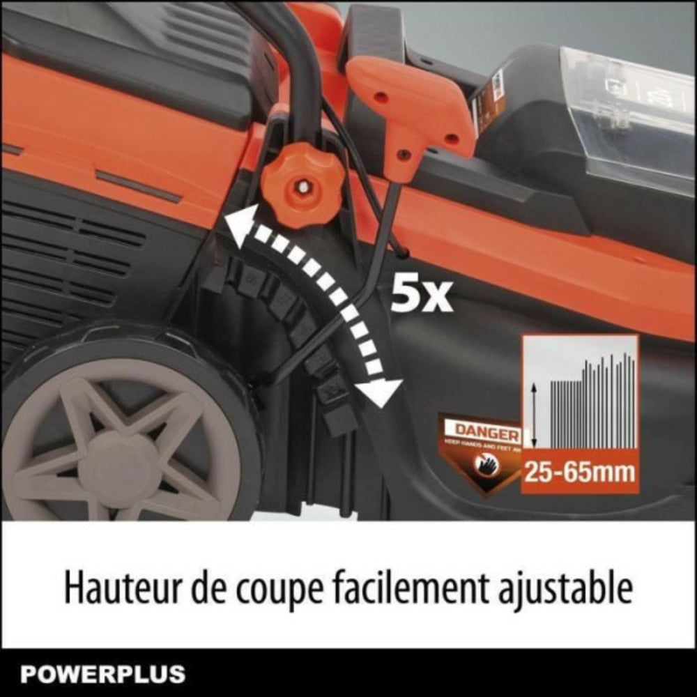 Tondeuse A Gazon A Batterie 20v 34 Cm De Coupe Powdpglws1 - Batterie 4ah Et Chargeur Inclus - Moteur Brushless