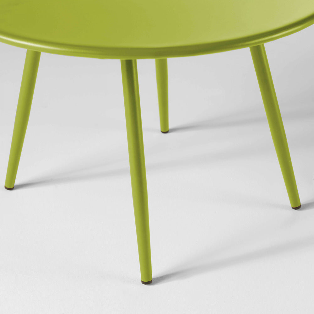 Lot De 2 Tables Basses Ronde En Acier Vert