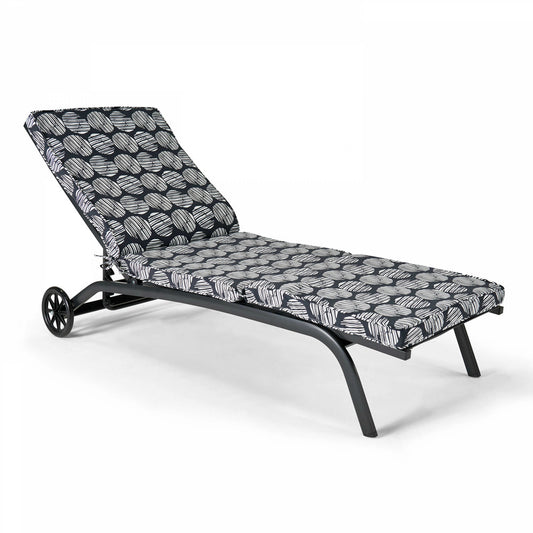 Coussin Pour Bain De Soleil Noir Et Blanc 186 X 60 X 5cm