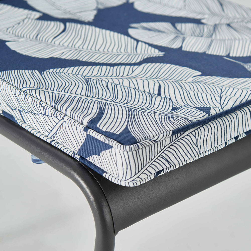 Lot De 4 Galettes De Chaise Polyester Abaca Bleu 40x40x3 Cm