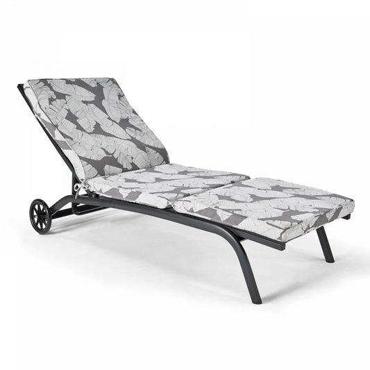 Coussin Pour Bain De Soleil Gris Et Blanc 186 X 60 X 5cm