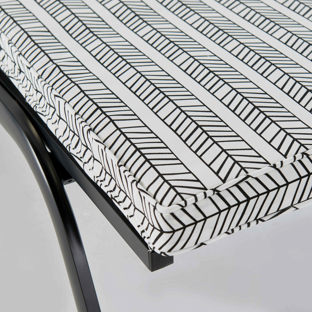 Coussin Bain De Soleil Polyester Blanc Et Noir 186 X 60 X 5 Cm
