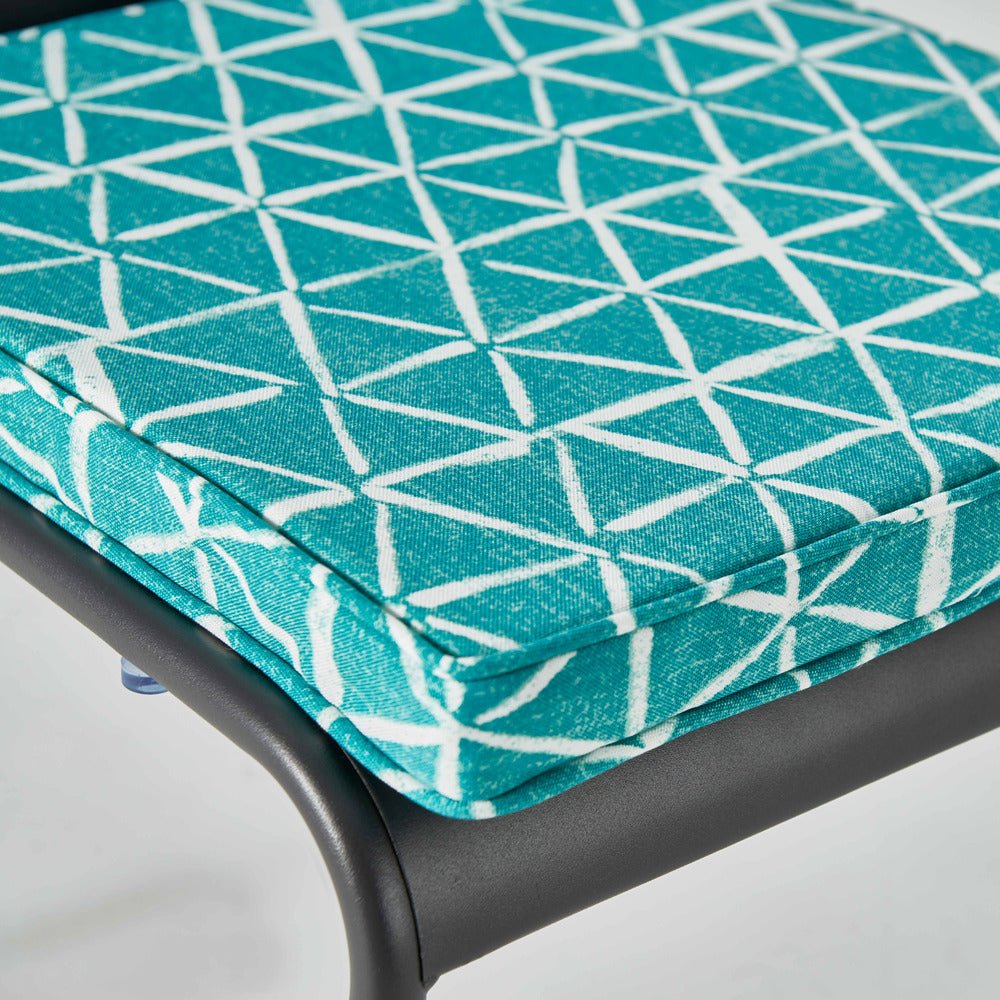 Lot De 4 Galettes De Chaise Polyester Lagune 40x40x3 Cm