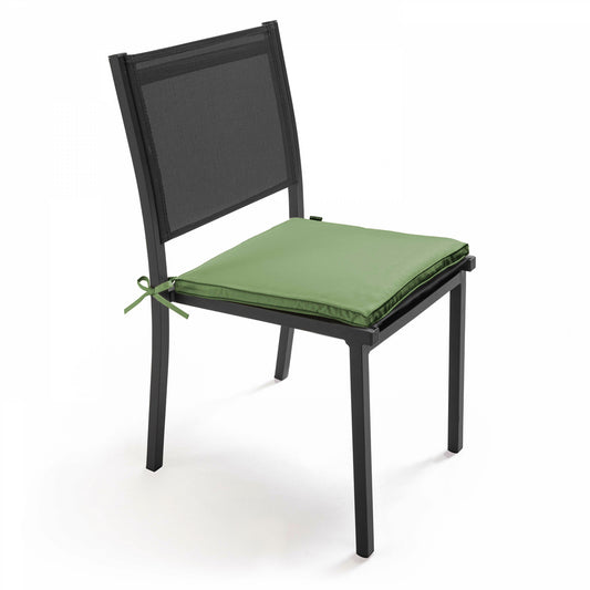 Lot De 4 Galettes De Chaise Polyester Vert Cactus 40x40x3 Cm