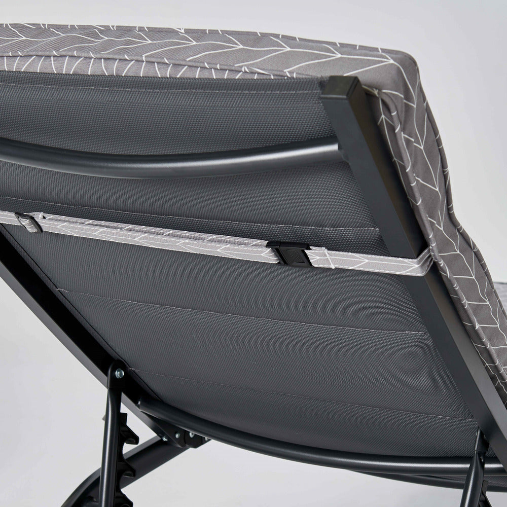 Coussin Bain De Soleil Polyester Gris 186 X 60 X 5 Cm