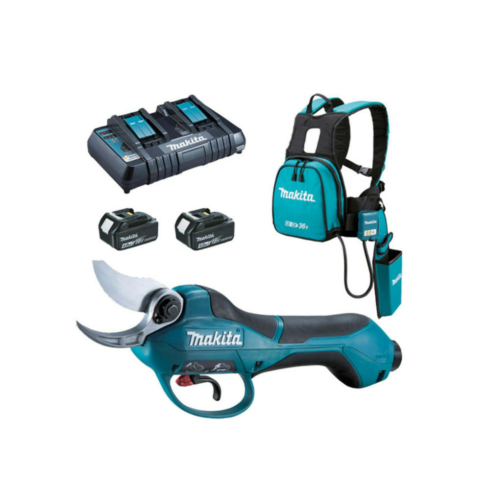 Sécateur Makita 36v - 2 Batteries 18v 4.0ah - 1 Chargeur Rapide Double Dc18rd Dup361pm2