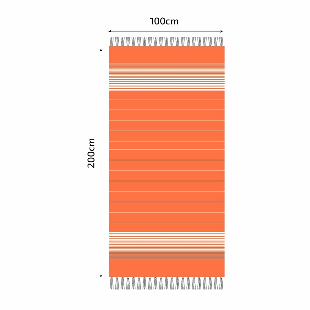 Fouta En Coton Miami 100x200cm Orange