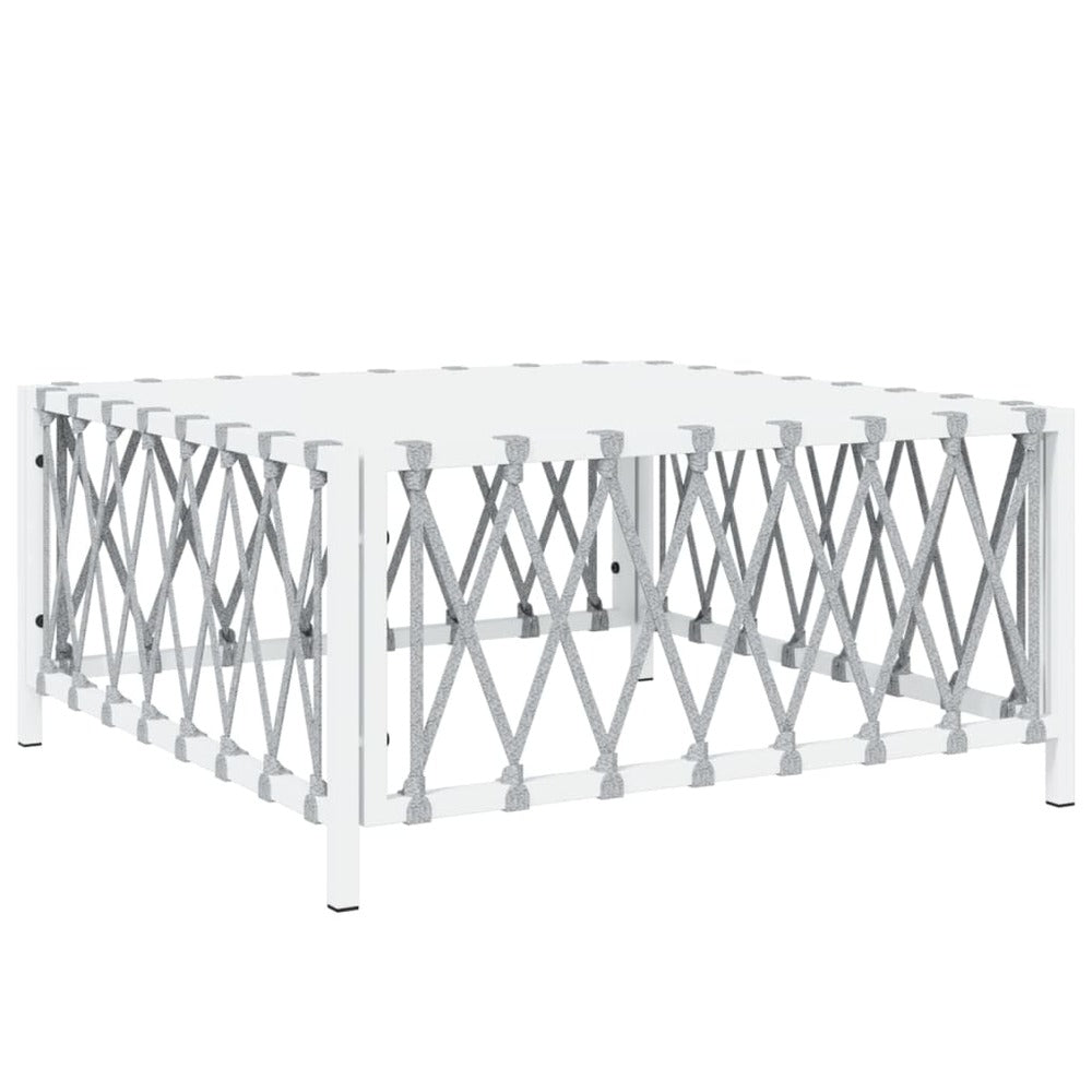 VIDAXL Salon De Jardin Avec Coussins 10 Pcs Blanc Acier
