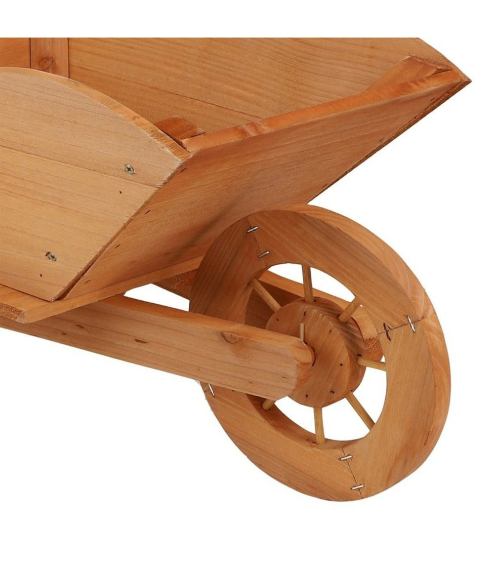 Porte Plantes Brouette Bois Naturel