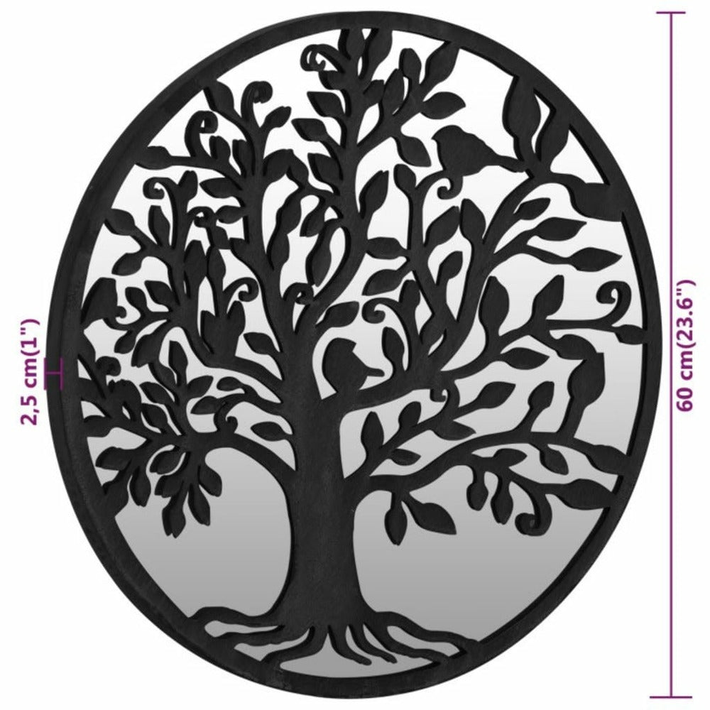 VIDAXL Miroir De Jardin Noir 60x2,5 Cm Fer Rond Utilisation Extérieure