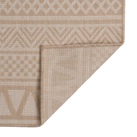 VIDAXL Tapis à Tissage Plat D'extérieur 160x230 Cm Rayures Brunes