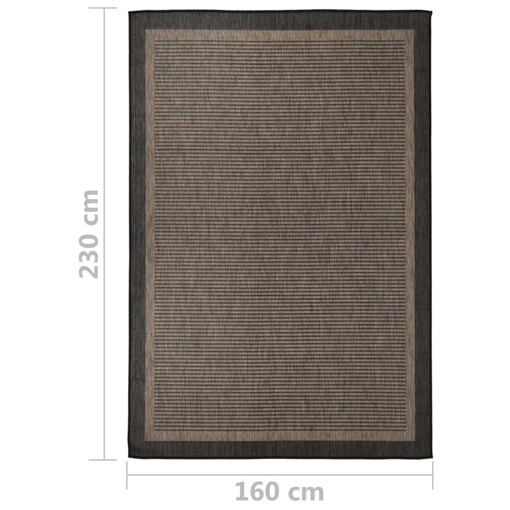 VIDAXL Tapis à Tissage Plat D'extérieur 160x230 Cm Marron Foncé
