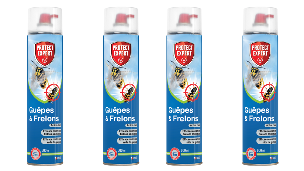 Lot De 4 Aérosols Anti-guêpes & Frelons | 4x600 Ml | Mousse Et Jet Lon