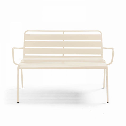 Banc De Jardin En Métal Ivoire