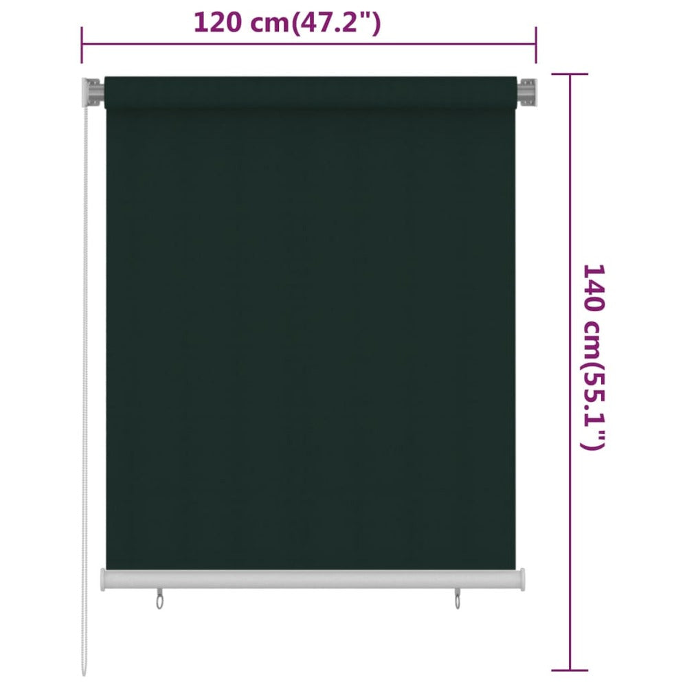 VIDAXL Store Roulant D'extérieur 120x140 Cm Vert Foncé Pehd
