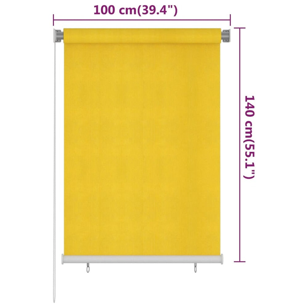 VIDAXL Store Roulant D'extérieur 100x140 Cm Jaune Pehd