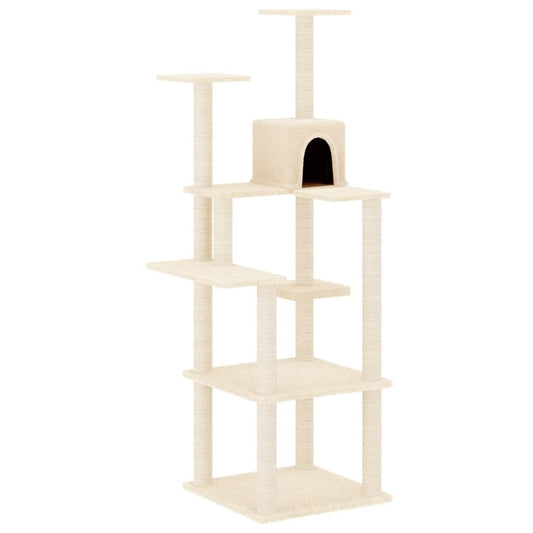 VIDAXL Arbre à Chat Avec Griffoirs En Sisal Crème 153 Cm