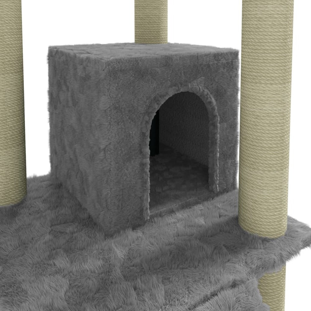 VIDAXL Arbre à Chat Avec Griffoirs En Sisal Gris Clair 155 Cm