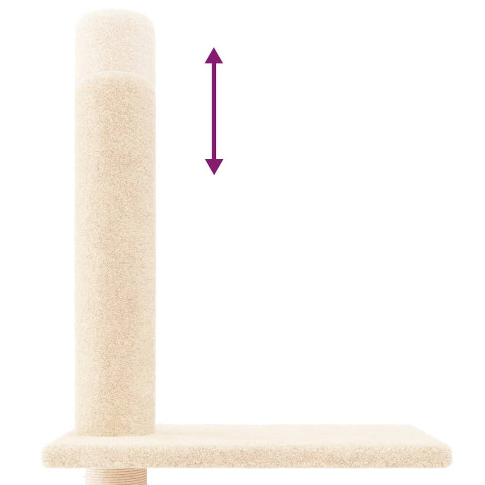 VIDAXL Arbre à Chat Du Sol Au Plafond Crème 250,5-276,5 Cm