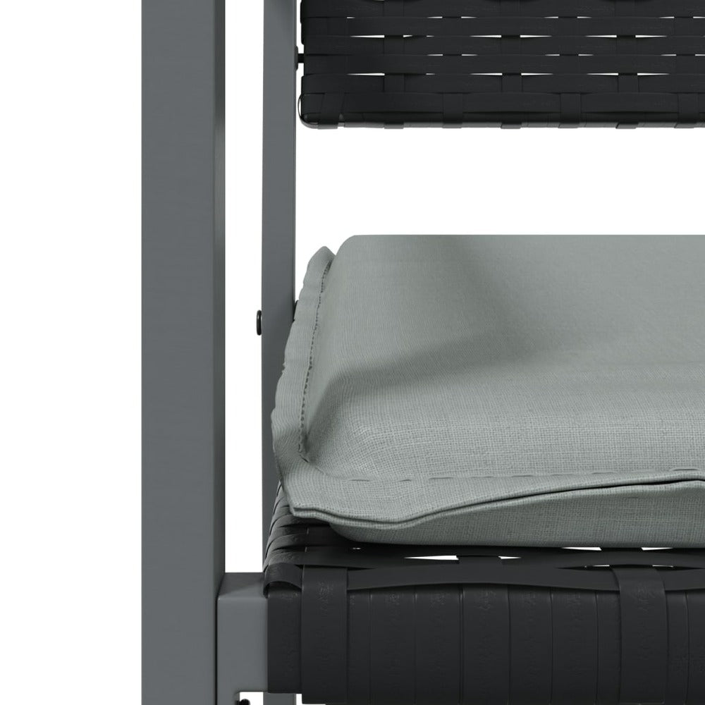 VIDAXL Ensemble à Manger De Jardin 3 Pcs Coussins Résine Tressée Acier