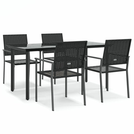 VIDAXL Ensemble à Manger De Jardin 5 Pcs Résine Tressée Acier