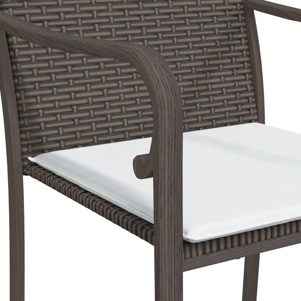 VIDAXL Ensemble à Manger De Jardin 7 Pcs Coussins Résine Tressée Acier
