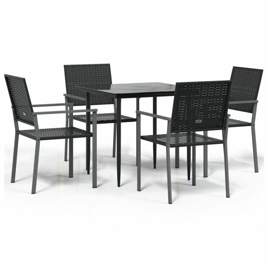 VIDAXL Ensemble à Manger De Jardin 5 Pcs Résine Tressée Acier
