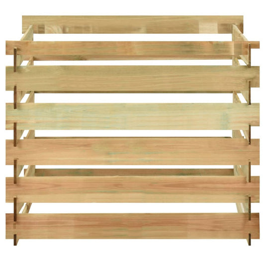 VIDAXL Composteur De Jardin à Lattes 100x100x80cm Bois De Pin Imprégné