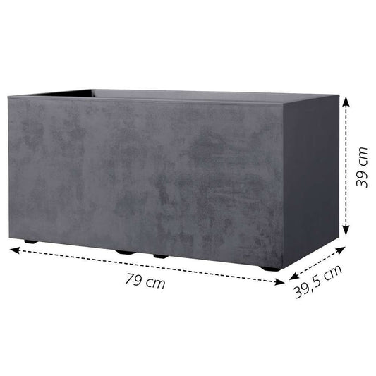 Pot Rectangle Millenium En Plastique Anthracite L.79 X P.39,5 X H.39cm