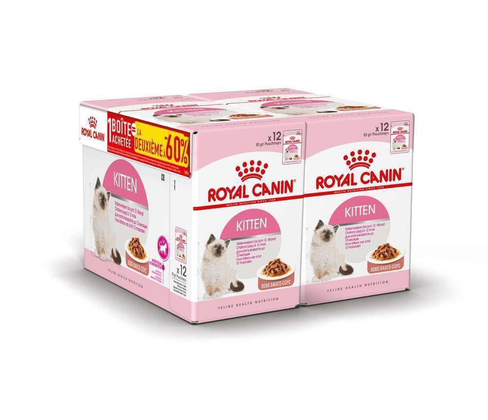 ROYAL CANIN Boite KITTEN SAUCE 12X85G 1 Plus 1 A-60%