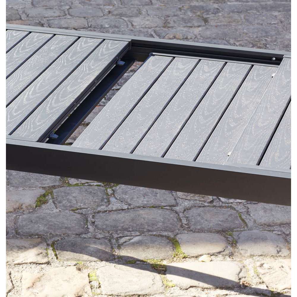 Table De Jardin GAIA Grise En Aluminium - 308x100x76 Cm