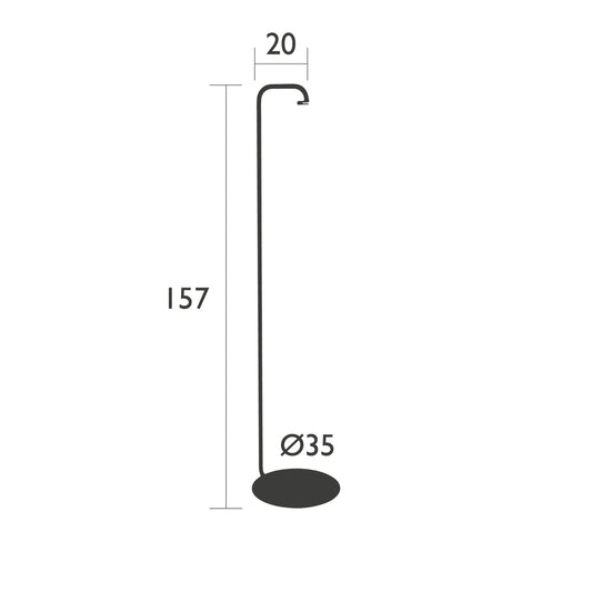 Pied De Lampe Simple BALAD En Métal Vert Cactus - H.157 Cm