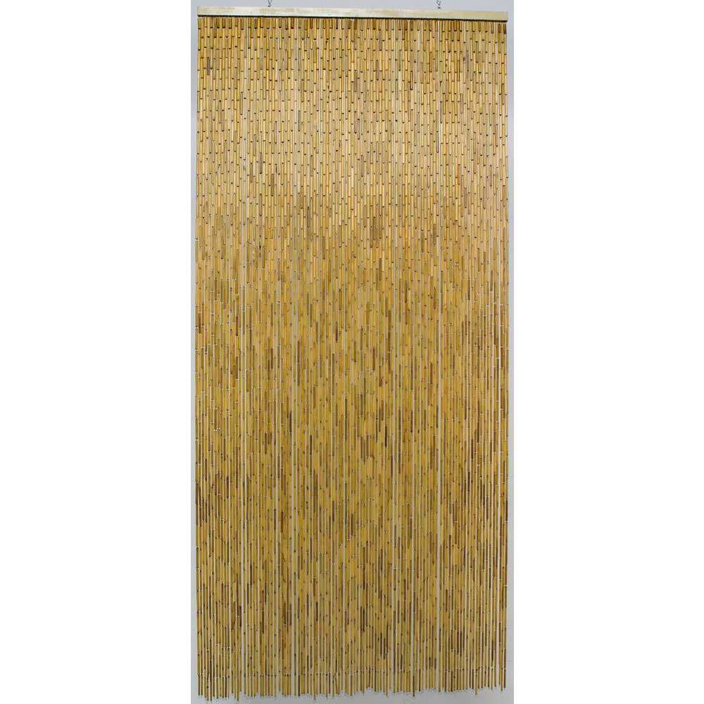 Rideau De Porte Avec Bâtonnets En Bois Vernis - 90x200 Cm