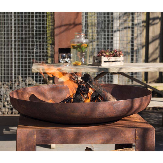 Brasero Au Bois Selki Industrial En Acier - 80x80x85 Cm