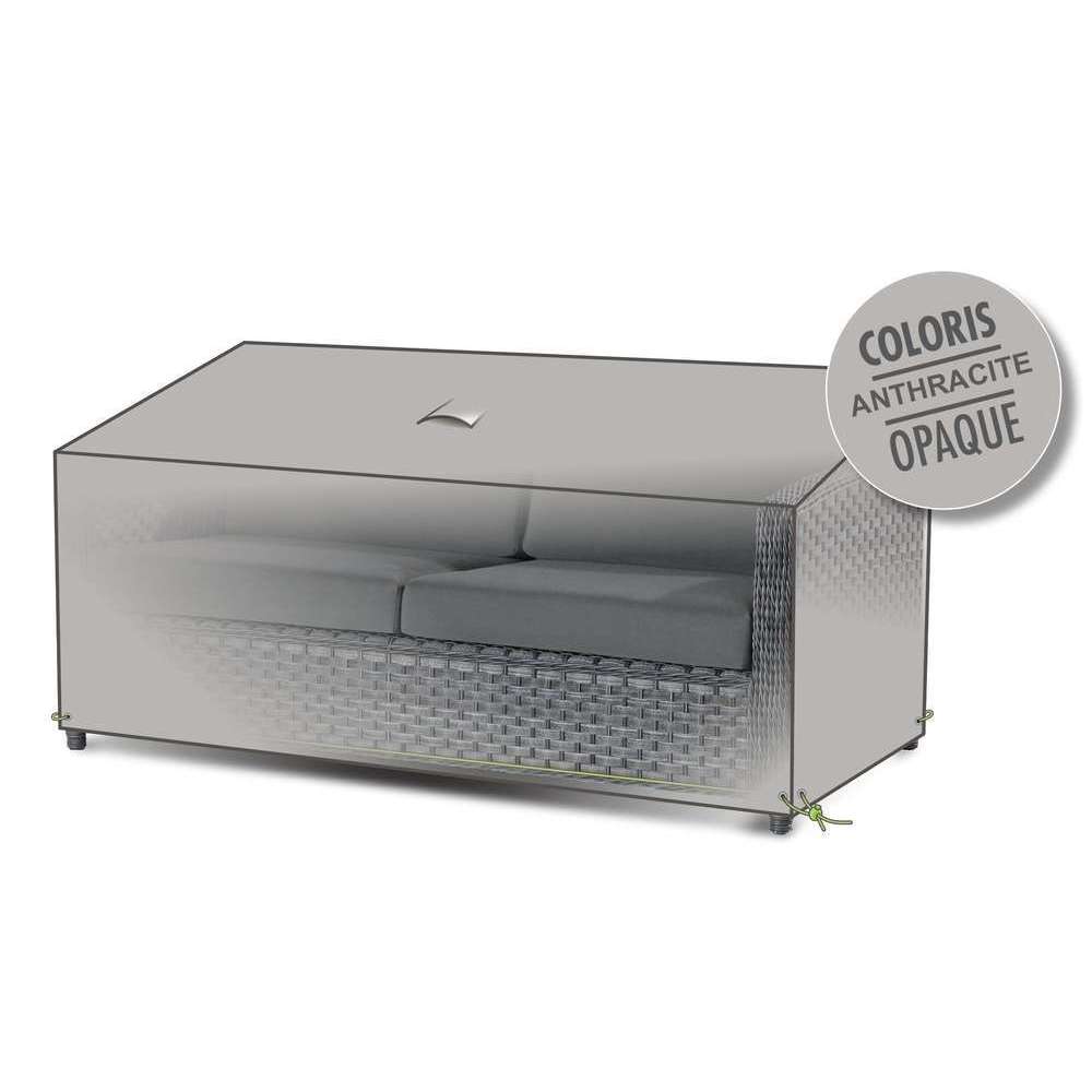 Housse Pour Canapé 2 Places En Polyester Anthracite - 145x85x70 Cm