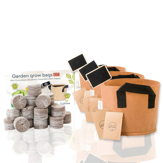 Cultivea Kit Sacs De Culture Prêt à Pousser - Concombre, Tomate, Poivron