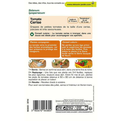  Sachet De Graines Tomate Cerise Vilmorin 0,2gr