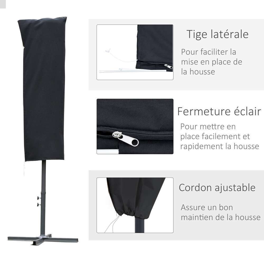OUTSUNNY Housse De Protection Imperméable Pour Parasol Droit Polyester Oxford