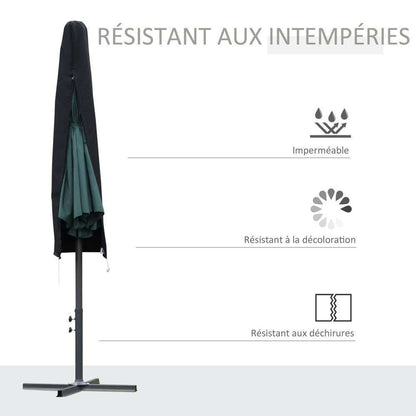 OUTSUNNY Housse De Protection Imperméable Pour Parasol Droit Polyester Oxford