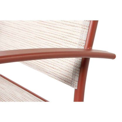  Fauteuil Empilable Ligne ARIES En Aluminium & Toile Coloris Terracotta