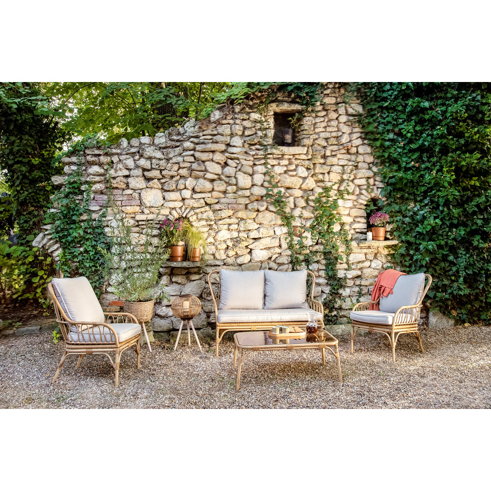  Salon De Jardin AGAPE En Aluminium - 1 Canapé, 1 Table Et 2 Fauteuils