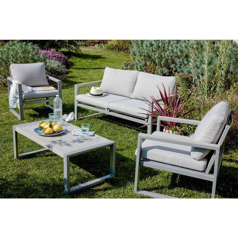  Salon De Jardin AVA - 1 Canapé, 1 Table Et 2 Fauteuils